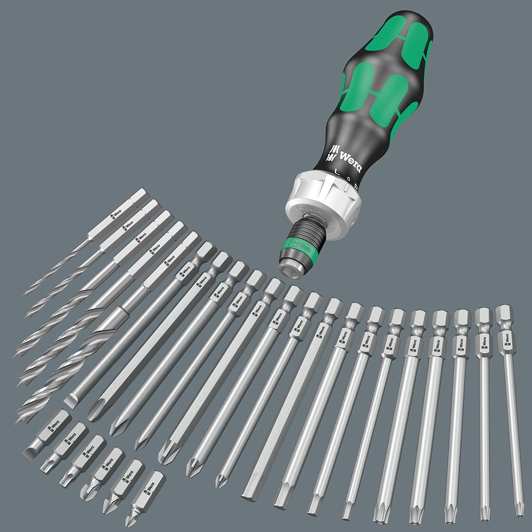 Wera Ratcheting Screwdriver Handle With Assorted Bits (17-piece Set)