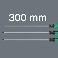 Wera Kraftform Plus Long Shaft Screwdrivers - 300 Mm Long Shafts (3 Piece Set)