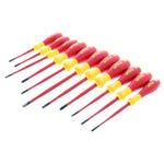 Wiha Insulated Slimline Slotted Phillips Square And Xeno Screwdrivers - 11 Piece Set