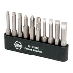 Wiha Slotted-phillips-square Power Bit Belt Pack - 10 Piece Set