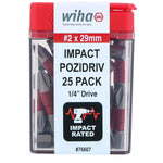 Wiha #2 Pozidriv 1-inch Terminator Impact Bits - 25 Pack