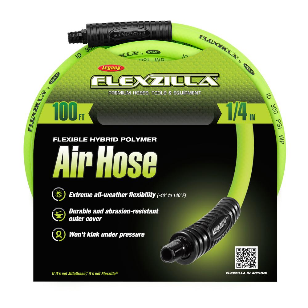 Flexzilla Air Hose 1-4in X 100ft 1-4in Mnpt Fittings