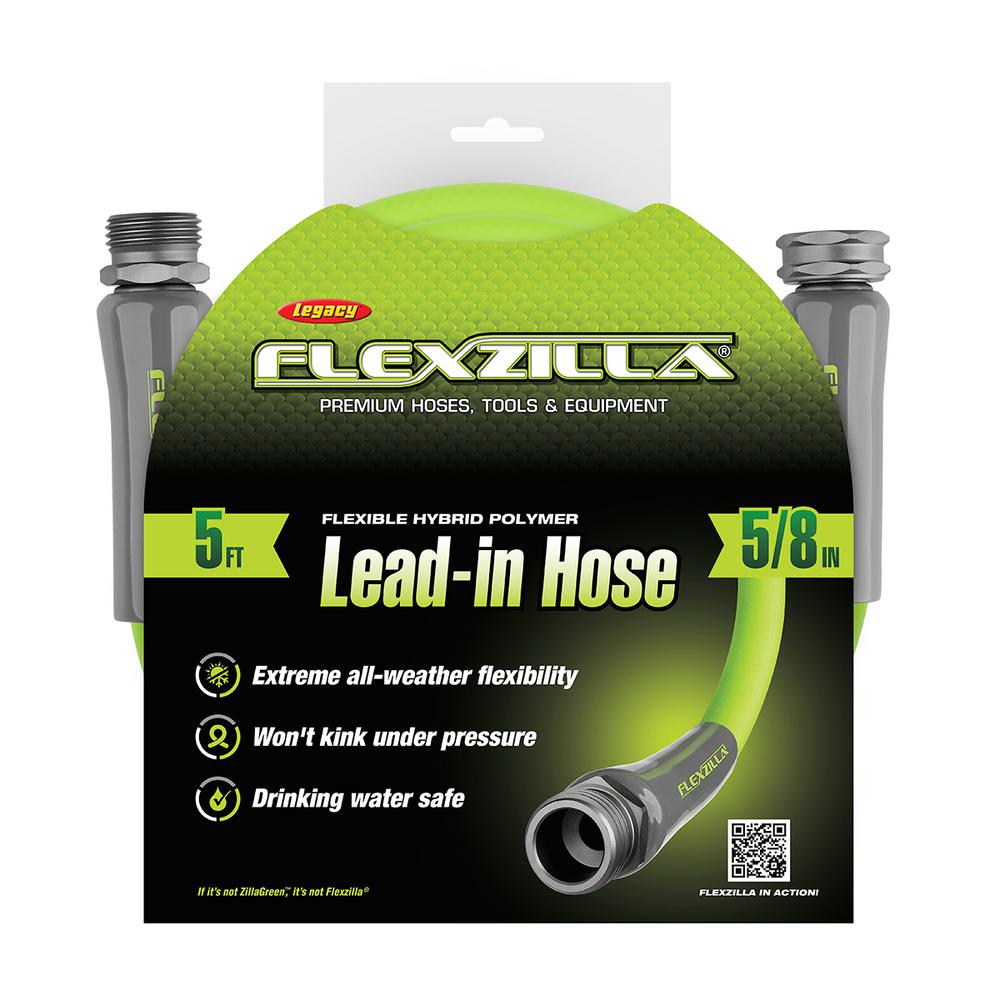 Flexzilla Garden Lead In Hose 5-8in X 5ft 3-4in   11 1-2 Ght Fittings