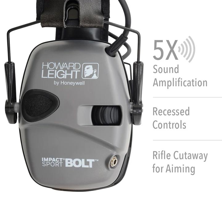 Howard Leight Impact Sport Bolt Electronic Earmuff - Gray